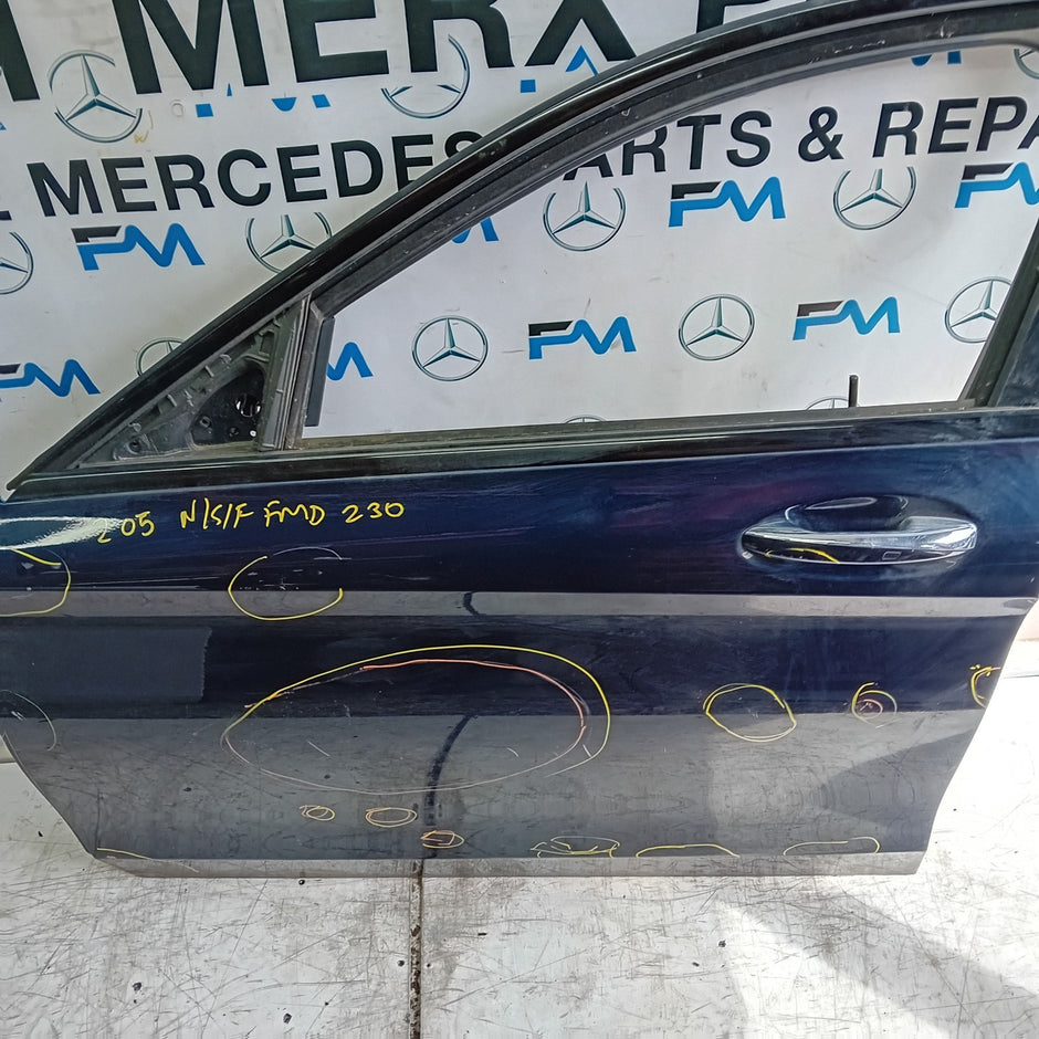 MERCEDES C-CLASS W205 PASSENGER FRONT DOOR NSF BLUE 2014 ON FMD230