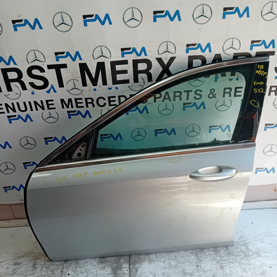 MERCEDES E-CLASS W213 PASSENGER FRONT DOOR NSF 2016 ON SILVER COMPLETE  FMD512
