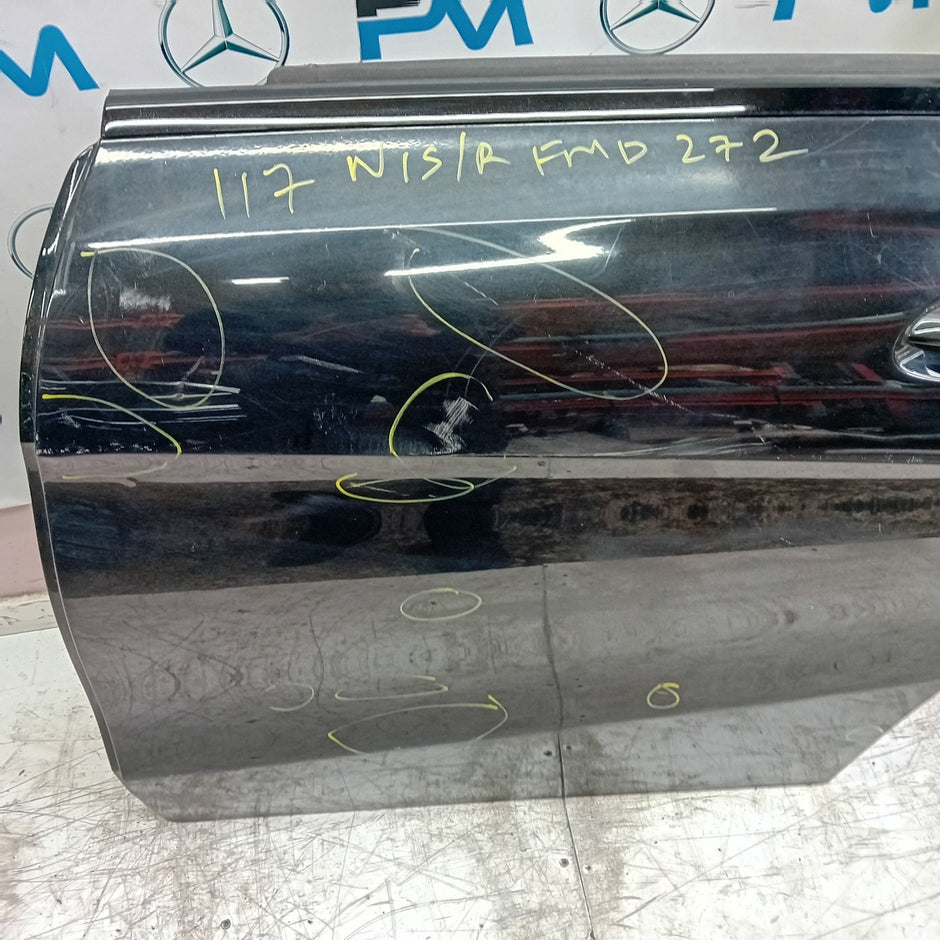MERCEDES BENZ CLA W117 PASSENGER REAR DOOR NSR 2013-19 BLACK COMPLETE FMD272