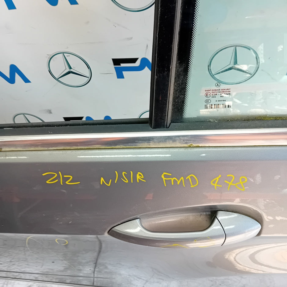 MERCEDES BENZ  E-CLASS W212 SLN PASSENGER REAR DOOR NSR SILVER 2013 FMD478