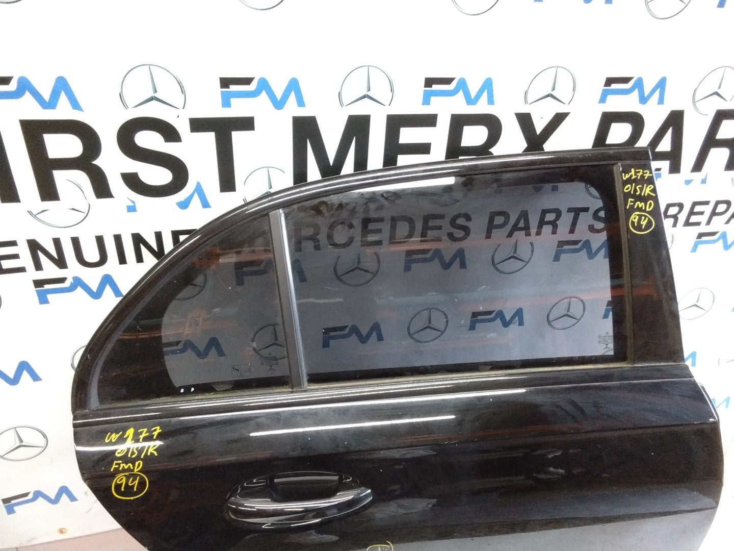 MERCEDES BENZ  A-CLASS W177 DRIVER SIDE REAR DOOR O/S/R COMPLETE BLACK FMD94
