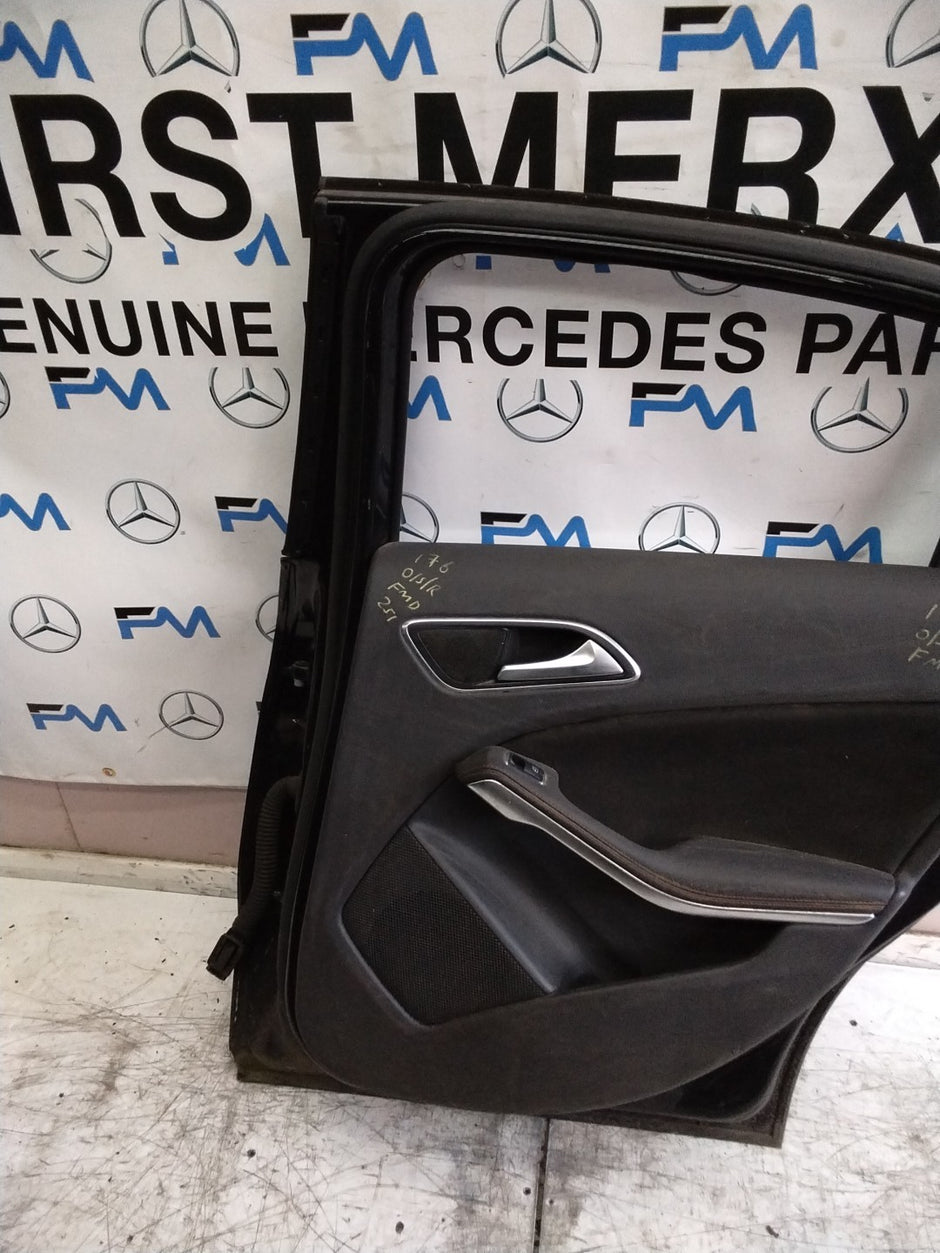 MERCEDES A-CLASS W176 DRIVER REAR DOOR OSR BLACK 2012-18 COMPLETE FMD351
