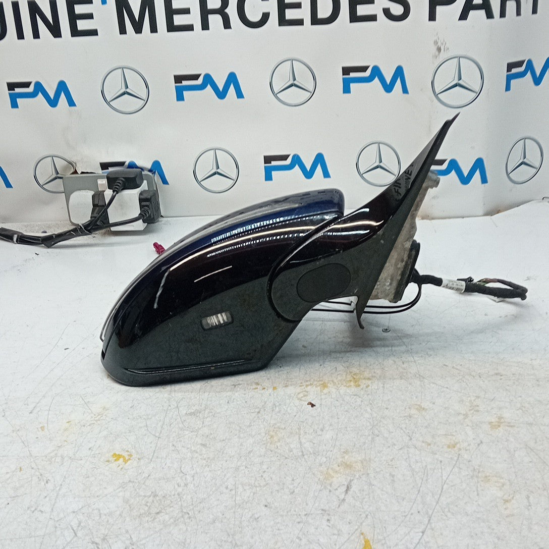 MERCEDES E-CLASS W213 DRIVER WING MIRROR OS BLUE 2016 BS PL A2138104000 FMM58 