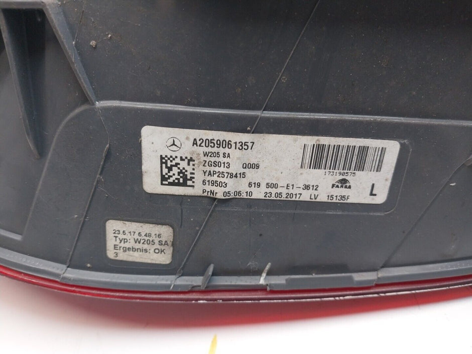 GENUINE MERCEDES C CLASS W205 REAR LEFT LED LIGHT 2014-2018 A2059061357 FMT17