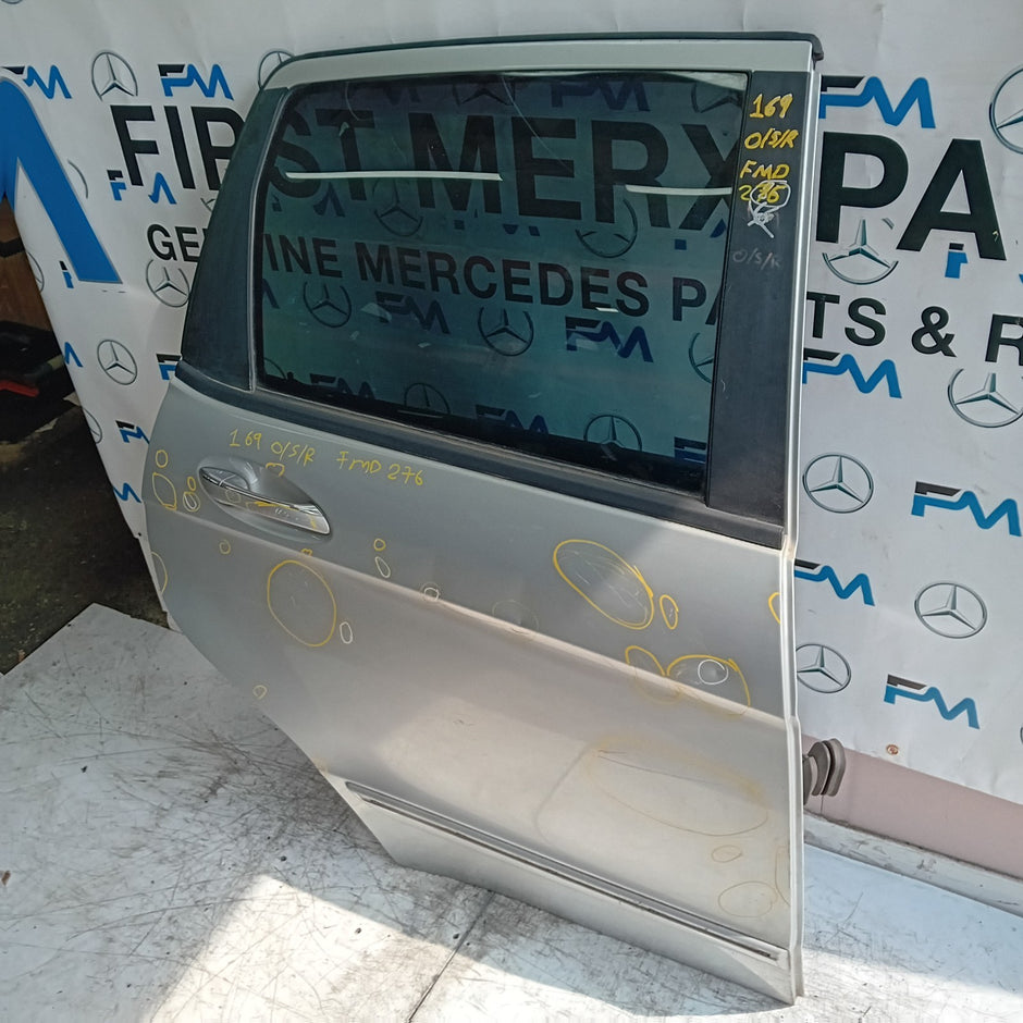 MERCEDES A-CLASS W169 DRIVER REAR DOOR OSR 2004-12 SILVER COMPLETE FMD276