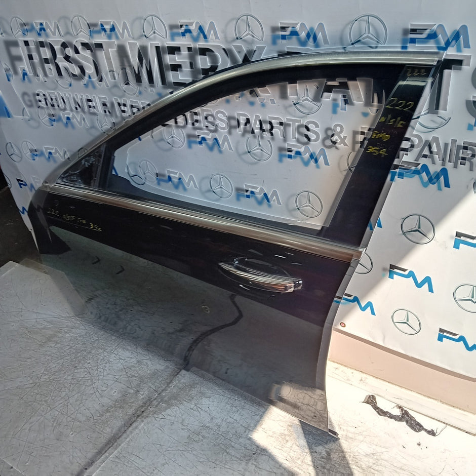 MERCEDES S-CLASS W222 SLN PASSENGER FRONT DOOR NSF BLACK 2014 ON COMPLETE FMD354
