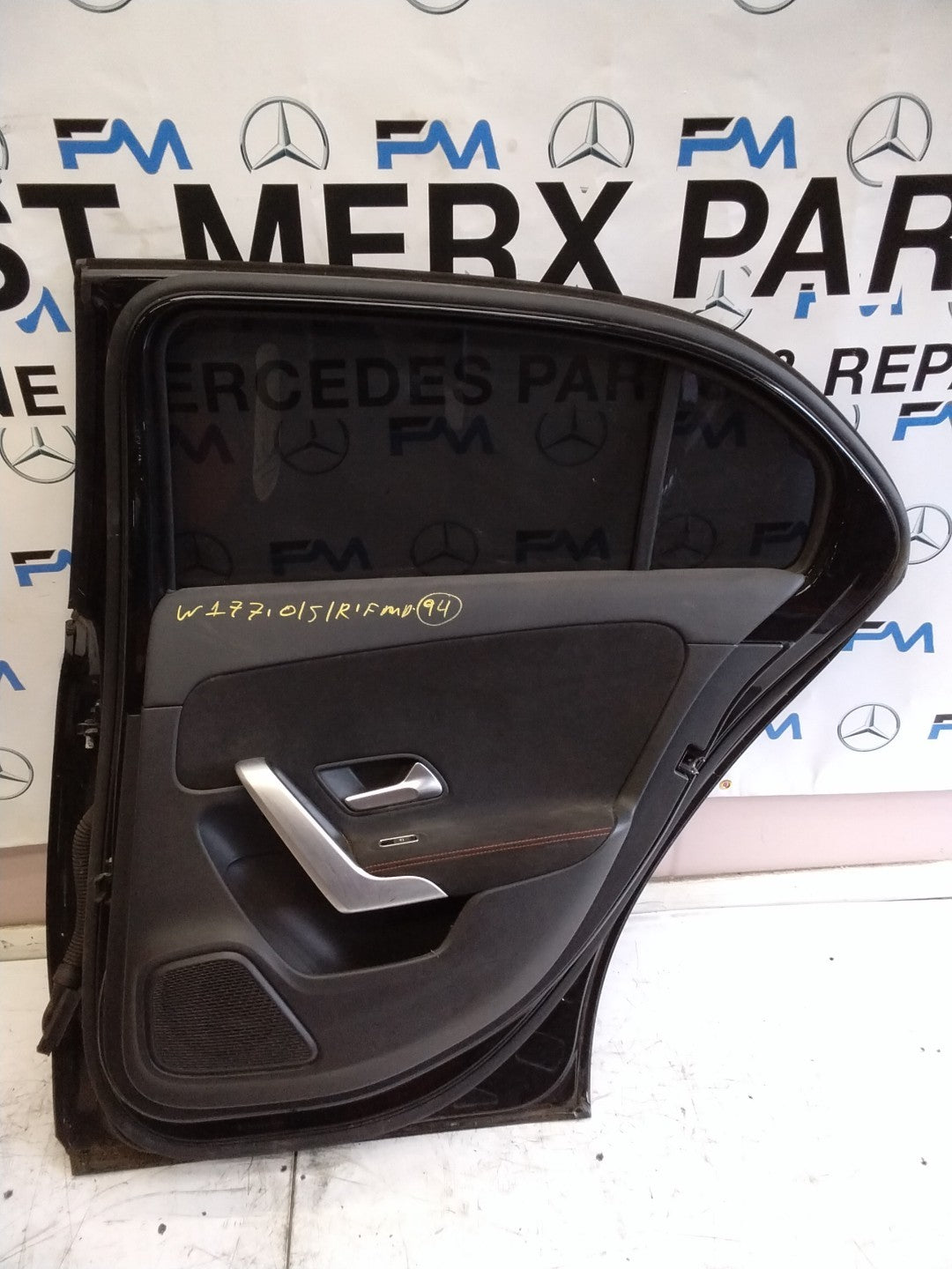 MERCEDES BENZ  A-CLASS W177 DRIVER SIDE REAR DOOR O/S/R COMPLETE BLACK FMD94