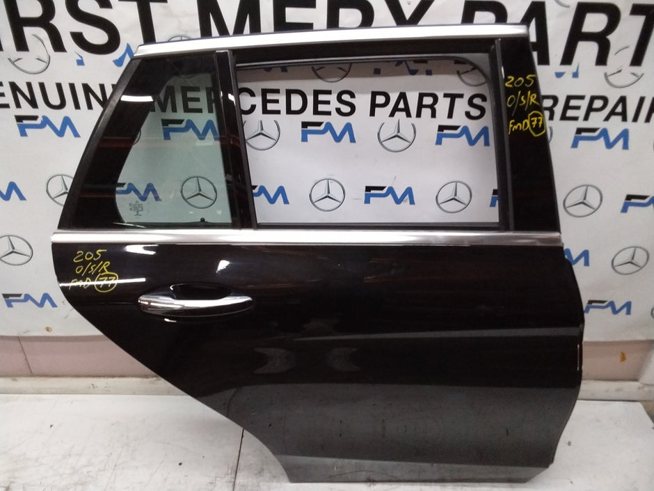 MERCEDES BENZ C-CLASS W205 DRIVER SIDE REAR DOOR O/S/R COMPLETE BLACK FMD77