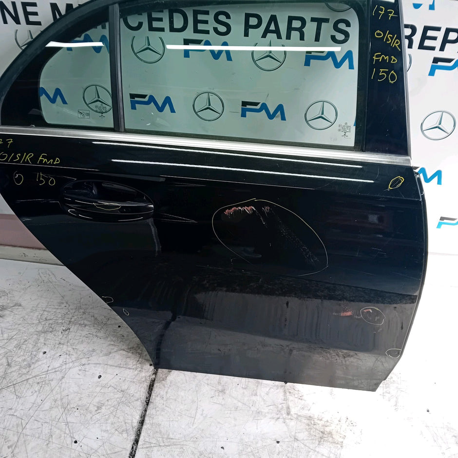 MERCEDES BENZ A-CLASS W177 DRIVER SIDE REAR DOOR O/S/R BLACK  COMPLETE FMD151