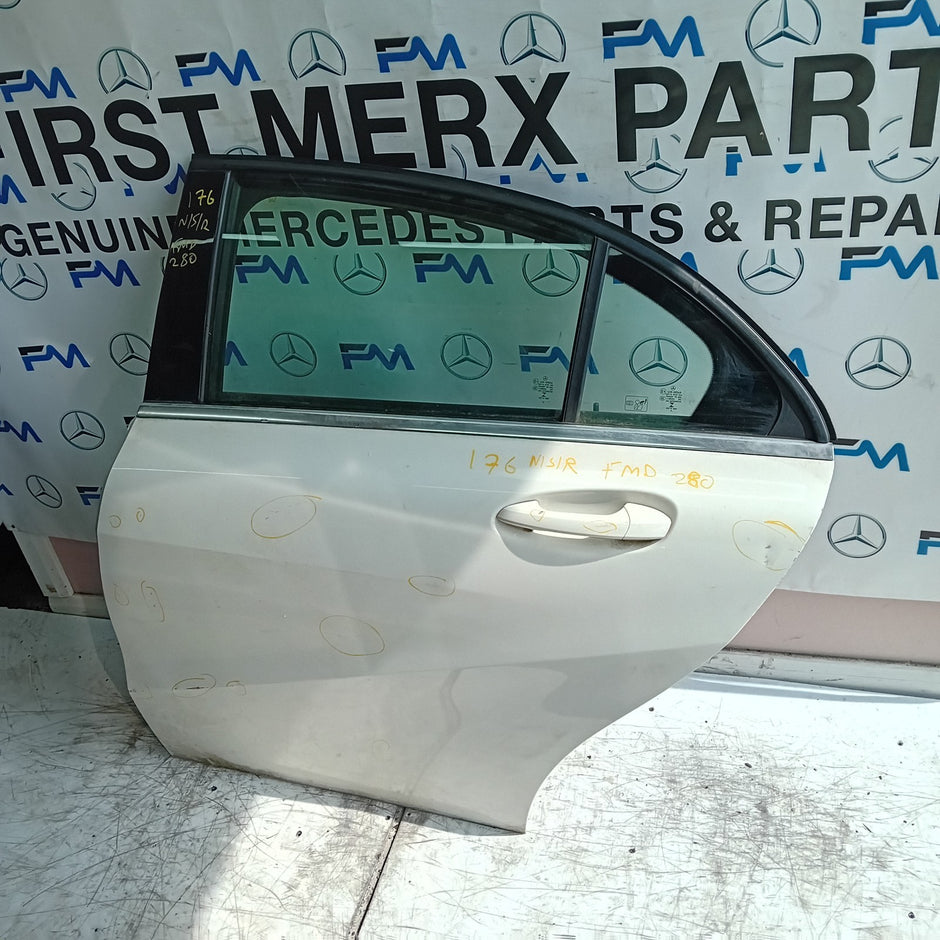 MERCEDES A-CLASS W176 PASSENGER REAR SIDE DOOR NSR 2012-18 WHITE COMPLETE FMD280