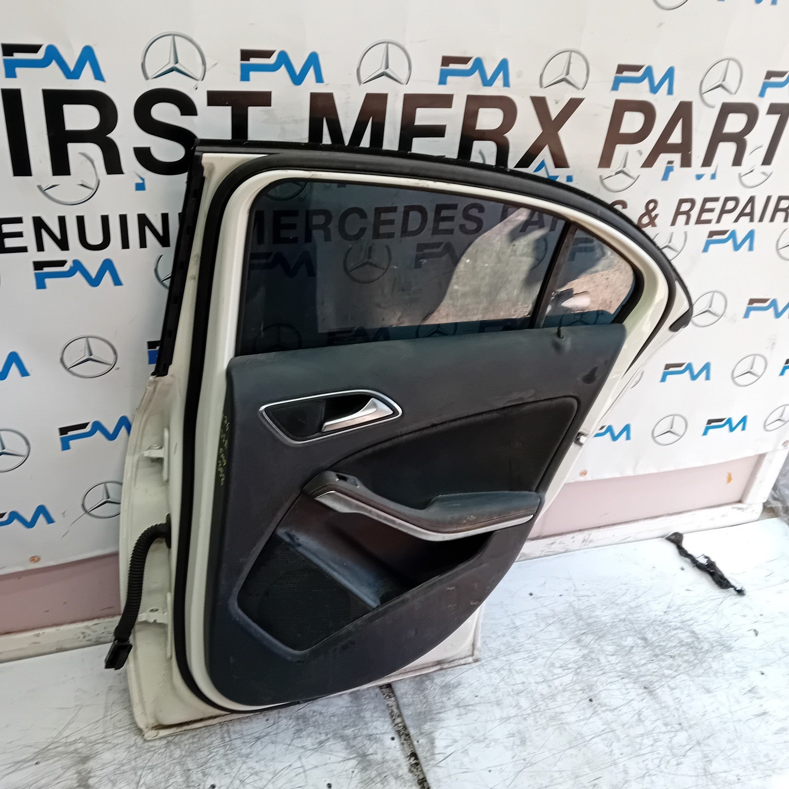 MERCEDES A-CLASS W176 DRIVER REAR DOOR OSR 2012-18 WHITE COMPLETE FMD358