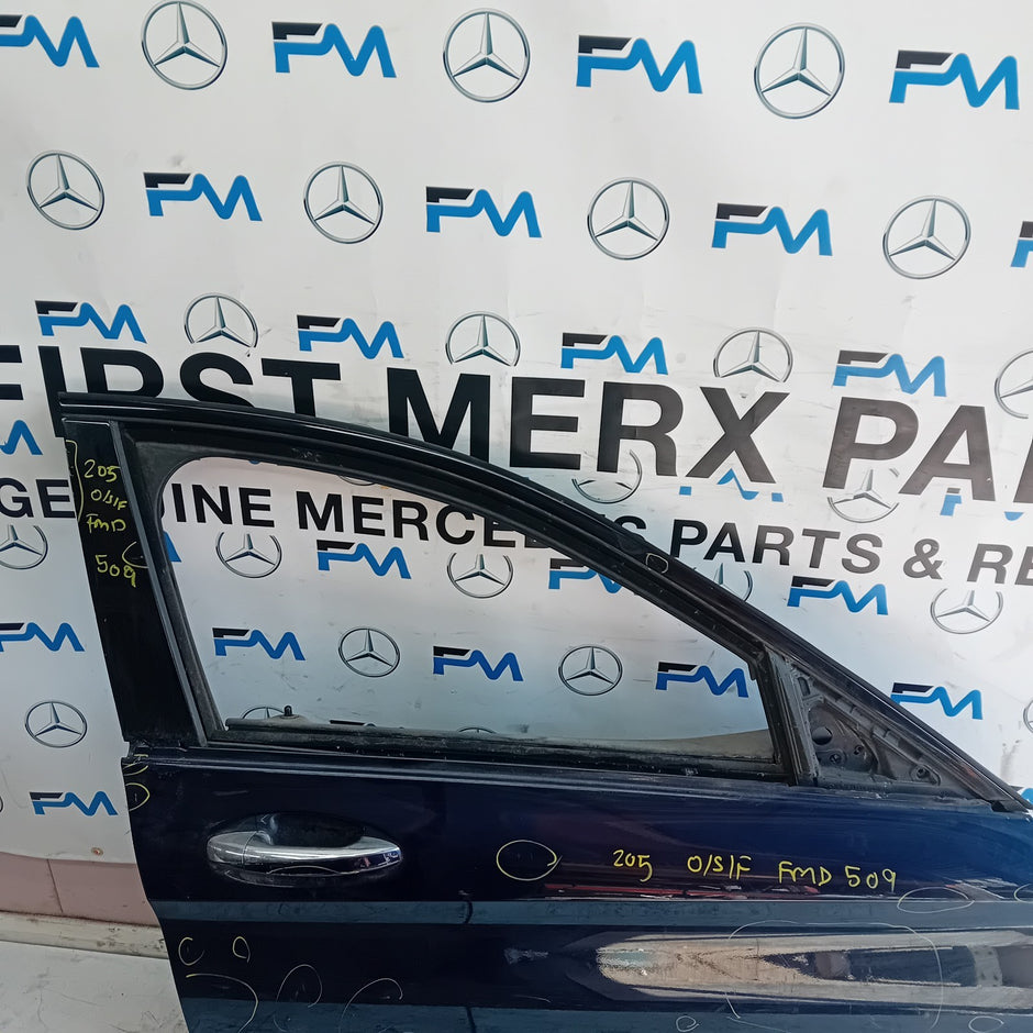 MERCEDES C-CLASS W205 DRIVER FRONT DOOR OSF 2014 BLUE COMPLETE  FMD509