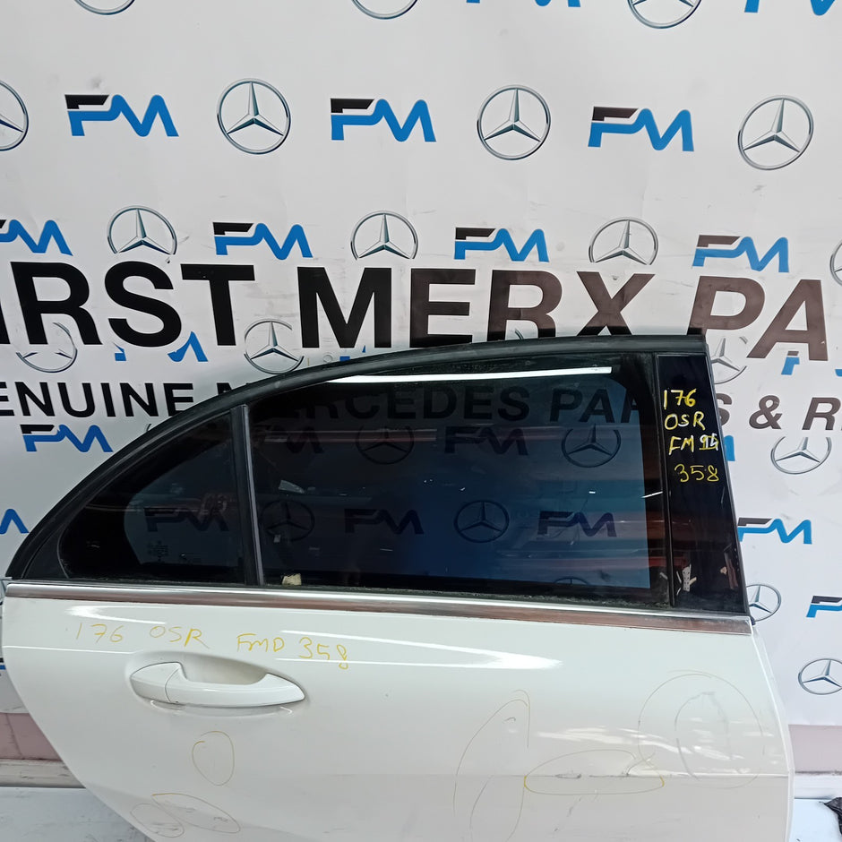 MERCEDES A-CLASS W176 DRIVER REAR DOOR OSR 2012-18 WHITE COMPLETE FMD358