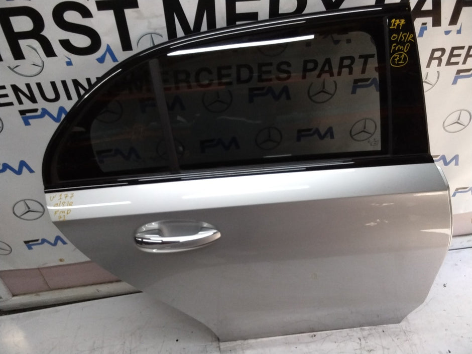 MERCEDES BENZ A-CLASS W177 DRIVER SIDE REAR DOOR O/S/R COMPLETE SILVER FMD71