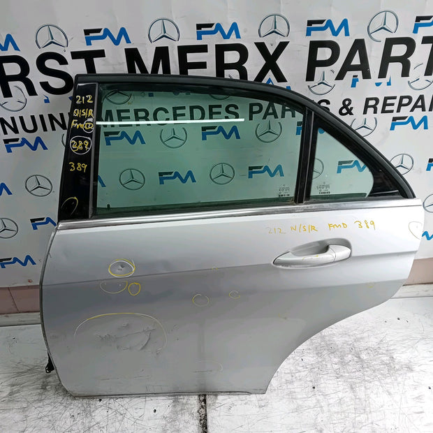 MERCEDES E-CLASS W212 DRIVER REAR DOOR OSR  2009-16 SILVER COMPLETE FMD389