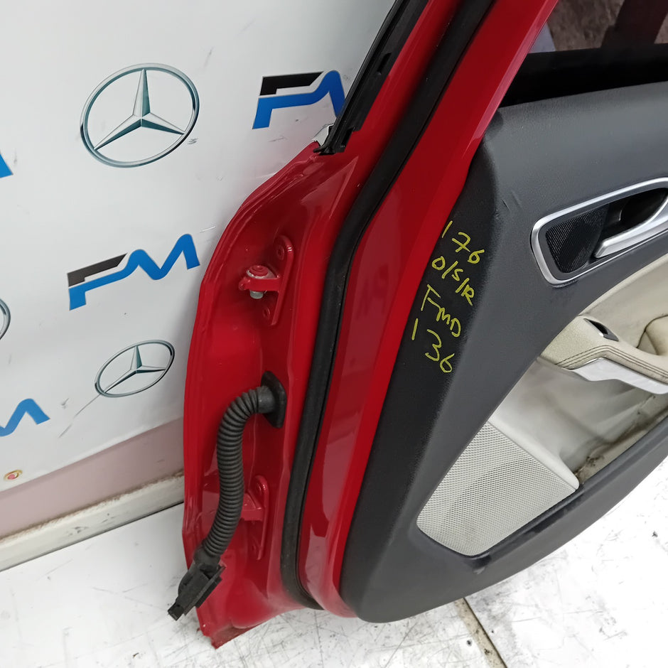 MERCEDES BENZ  A-CLASS W176 DRIVER SIDE REAR DOOR O/S/R RED COMPLETE FMD136