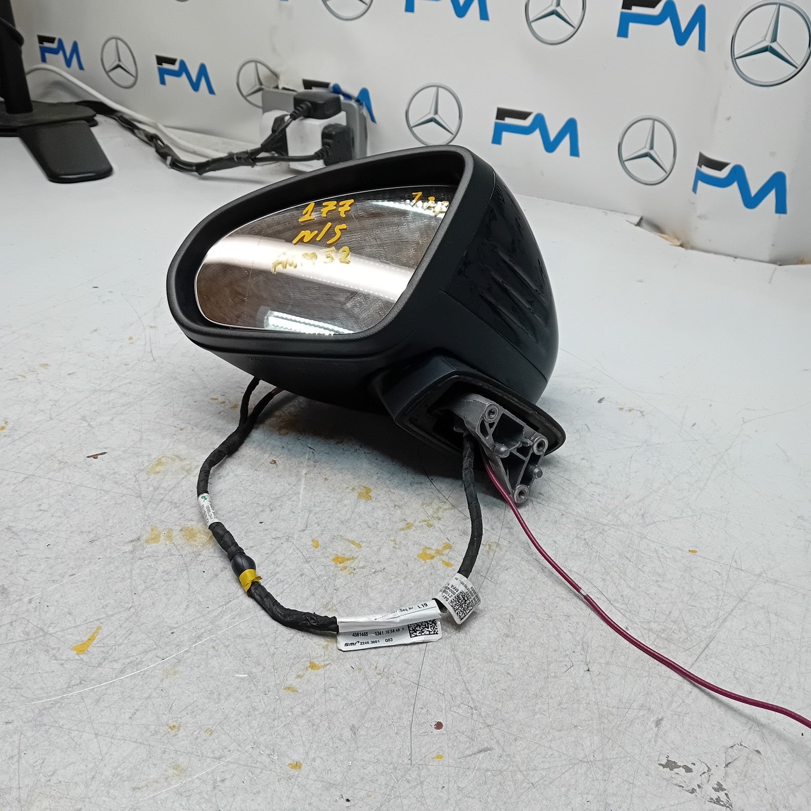 MERCEDES A-CLASS  W177 PASSENGER SIDE WING MIRROR A1778105304 BLACK FMM32