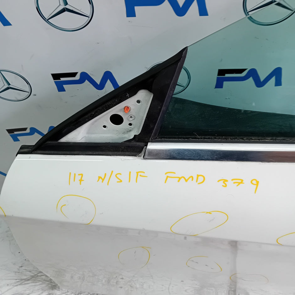 MERCEDES BENZ CLA W117 PASSENGER FRONT DOOR NSF WHITE 2013-19 COMPLETE FMD379