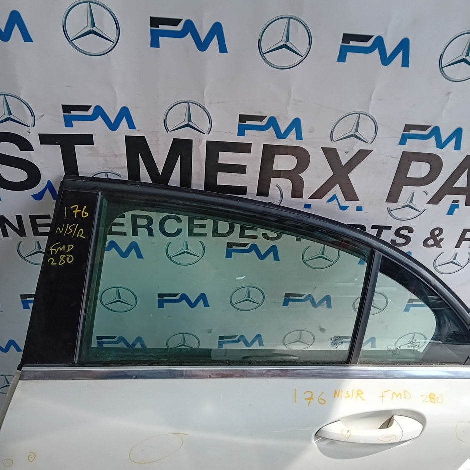MERCEDES A-CLASS W176 PASSENGER REAR SIDE DOOR NSR 2012-18 WHITE COMPLETE FMD280