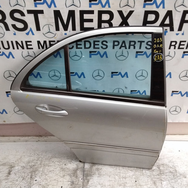 MERCEDES C-CLASS W203 DRIVER REAR DOOR OSR SILVER 2001-2004 COMPLETE FMD333