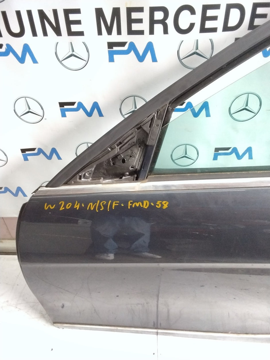 MERCEDES C-CLASS W204 PASSENGER SIDE FRONT DOOR N/S/F COMPLETE GREY FMD58