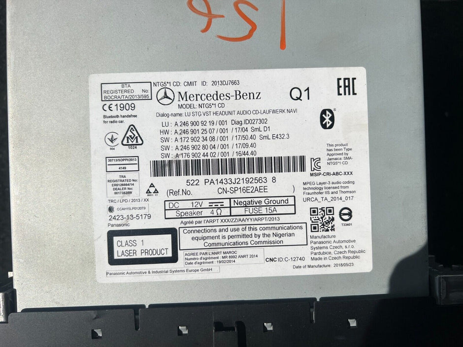 MERCEDES-BENZ GLA X156 CD NAVI MEDIA Player Unit A2469009219 A2469012507 2018