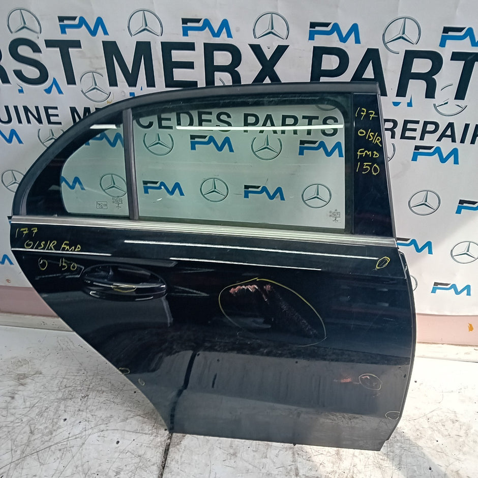 MERCEDES BENZ A-CLASS W177 DRIVER SIDE REAR DOOR O/S/R BLACK  COMPLETE FMD150