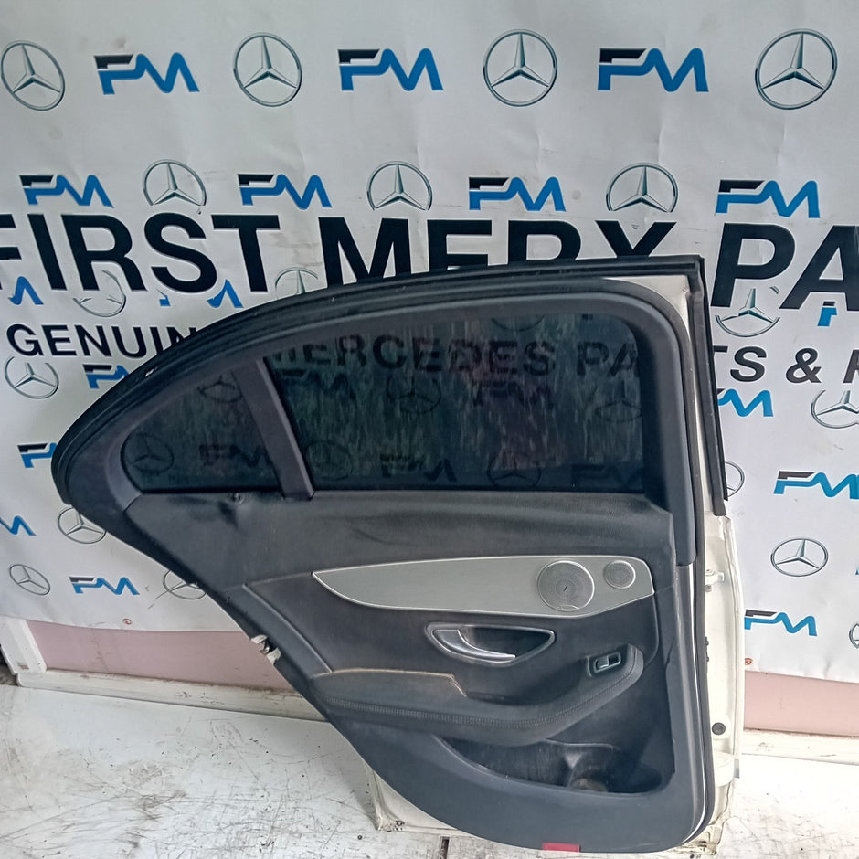 MERCEDES BENZ C-CLASS W205 PASSENGER SIDE REAR DOOR N/S/R WHITE  COMPLETE FMD149