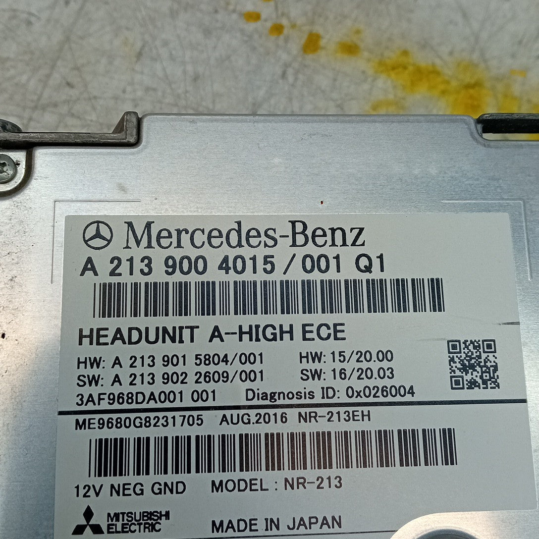 MERCEDES BENZ E-CLASS W213 2017 RADIO CD STEREO HEAD UNIT A2139004015 FM001309