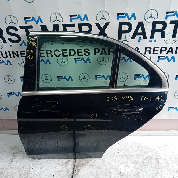 MERCEDES BENZ C-CLASS W205 PASSENGER SIDE REAR DOOR N/S/R BLACK  COMPLETE FMD148