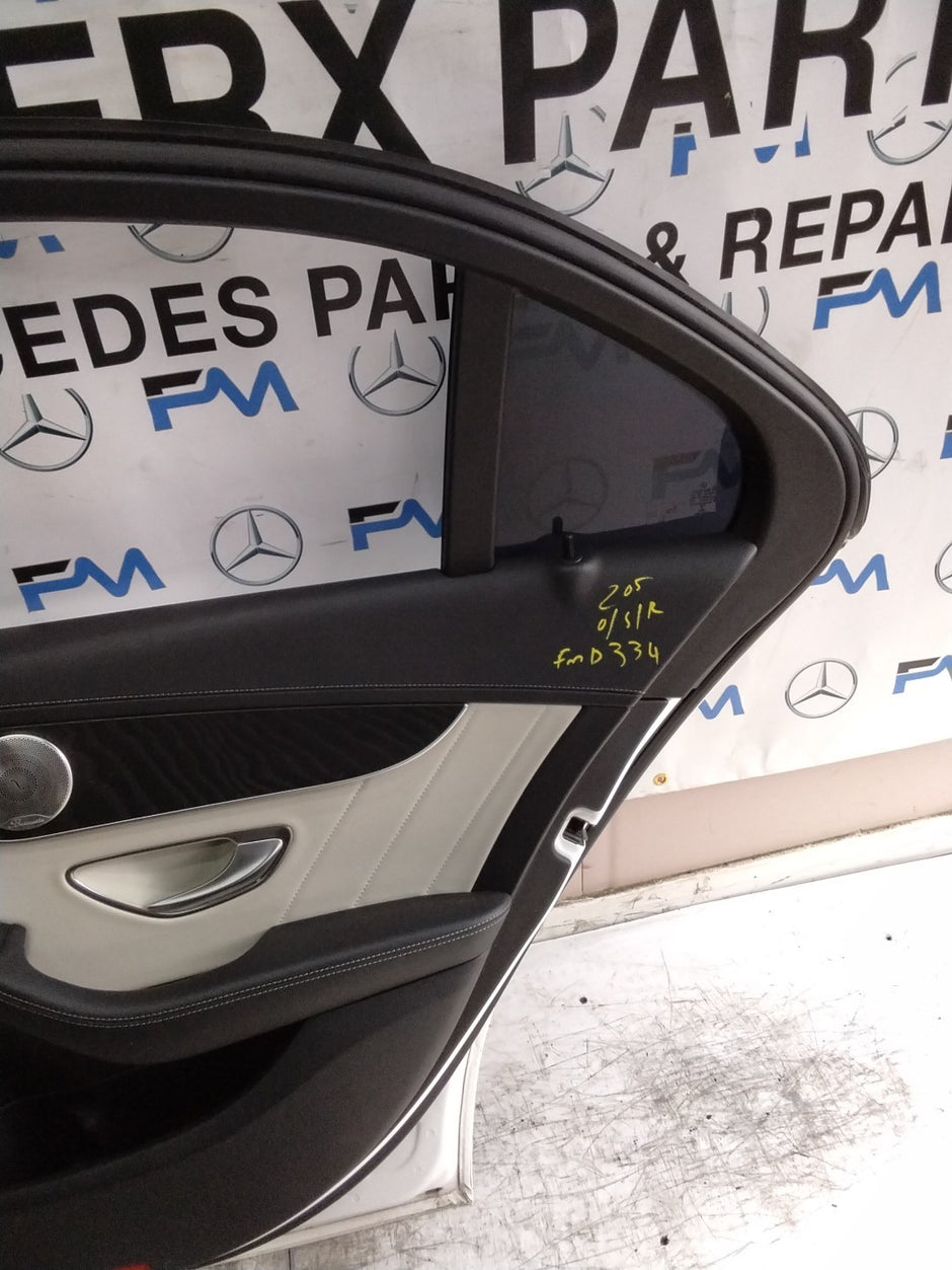 MERCEDES C-CLASS W205 SLN DRIVER REAR DOOR OSR WHITE 2014 ON COMPLETE FMD334