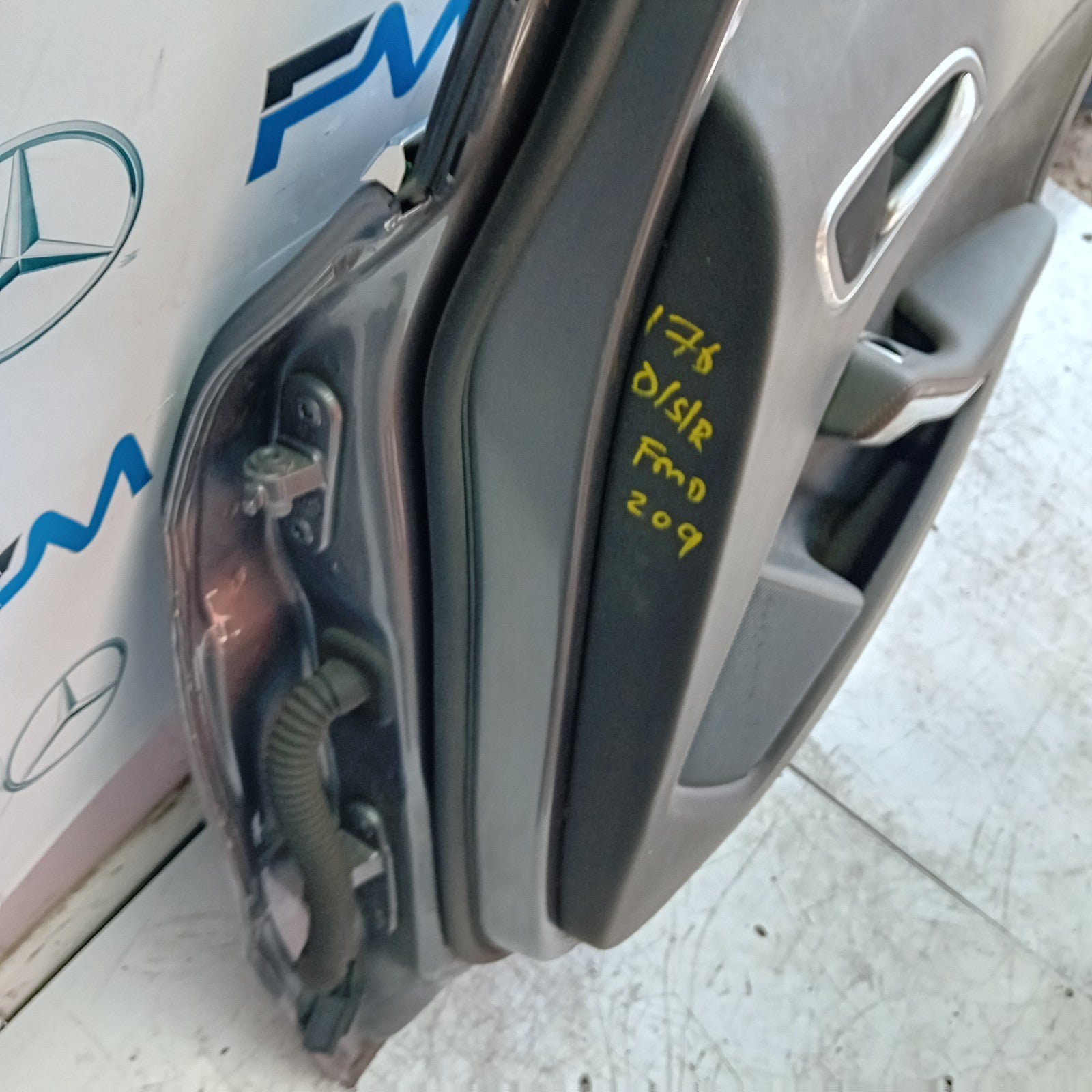 MERCEDES BENZ  A-CLASS W176 DRIVER REAR DOOR OSR GREY 2012- 2018 COMPLETE FMD209