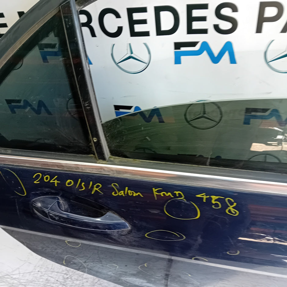 MERCEDES C-CLASS W204 SLN DRIVER REAR DOOR OSR BLUE 2008-14 COMPLETE FMD458