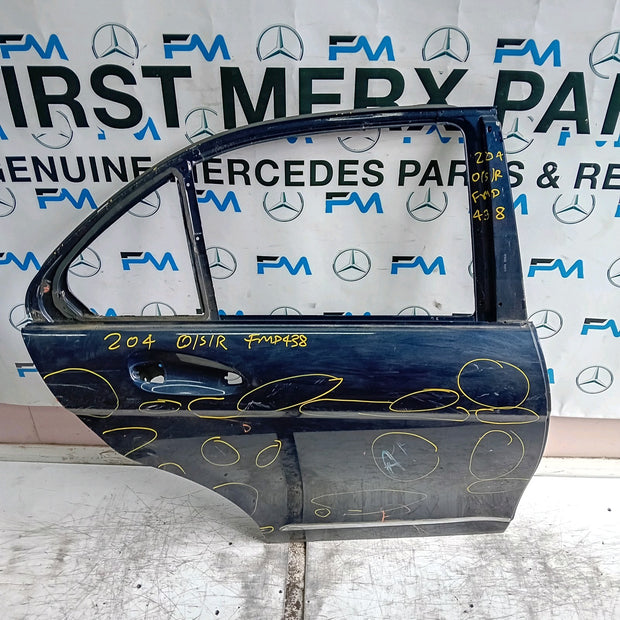 MERCEDES C-CLASS W204 SLN DRIVER REAR DOOR OSR BLUE 2009-2014 FMD438