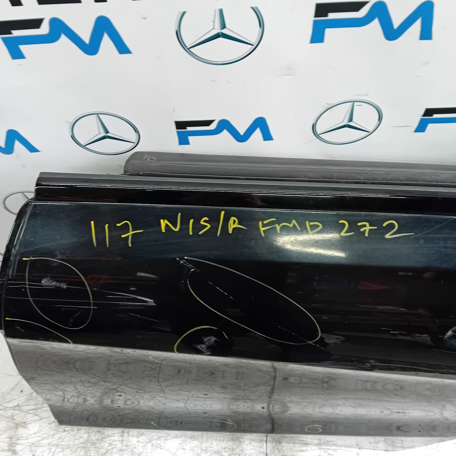 MERCEDES BENZ CLA W117 PASSENGER REAR DOOR NSR 2013-19 BLACK COMPLETE FMD272
