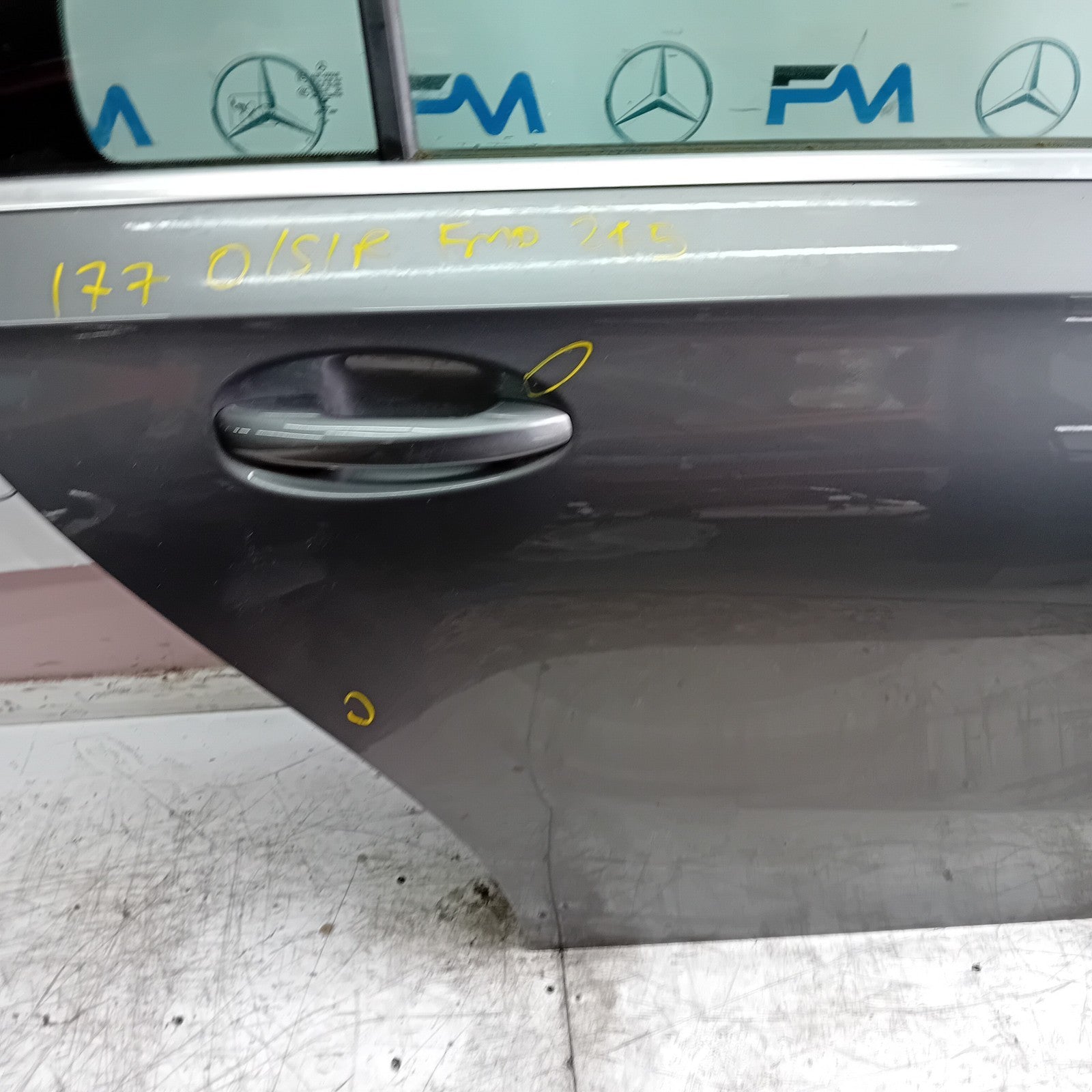 MERCEDES A-CLASS W177 DRIVER  REAR DOOR OSR GREY 2018 ON COMPLETE FMD245