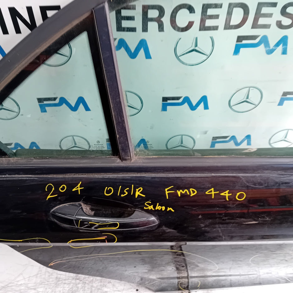 MERCEDES C-CLASS W204 SLN DRIVER REAR DOOR OSR BLACK 2009-2014 COMPLETE FMD440