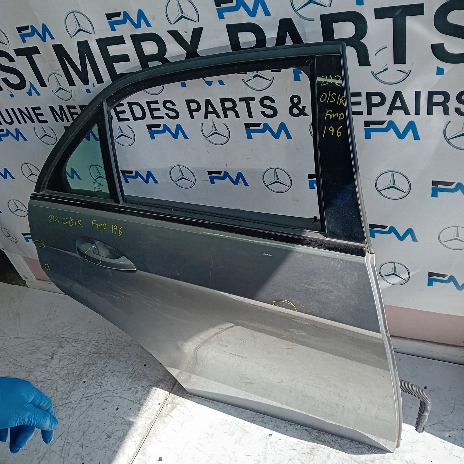 MERCEDES BENZ  E-CLASS W212 DRIVER REAR DOOR OSR GREY 2009-16 COMPLETE FMD196