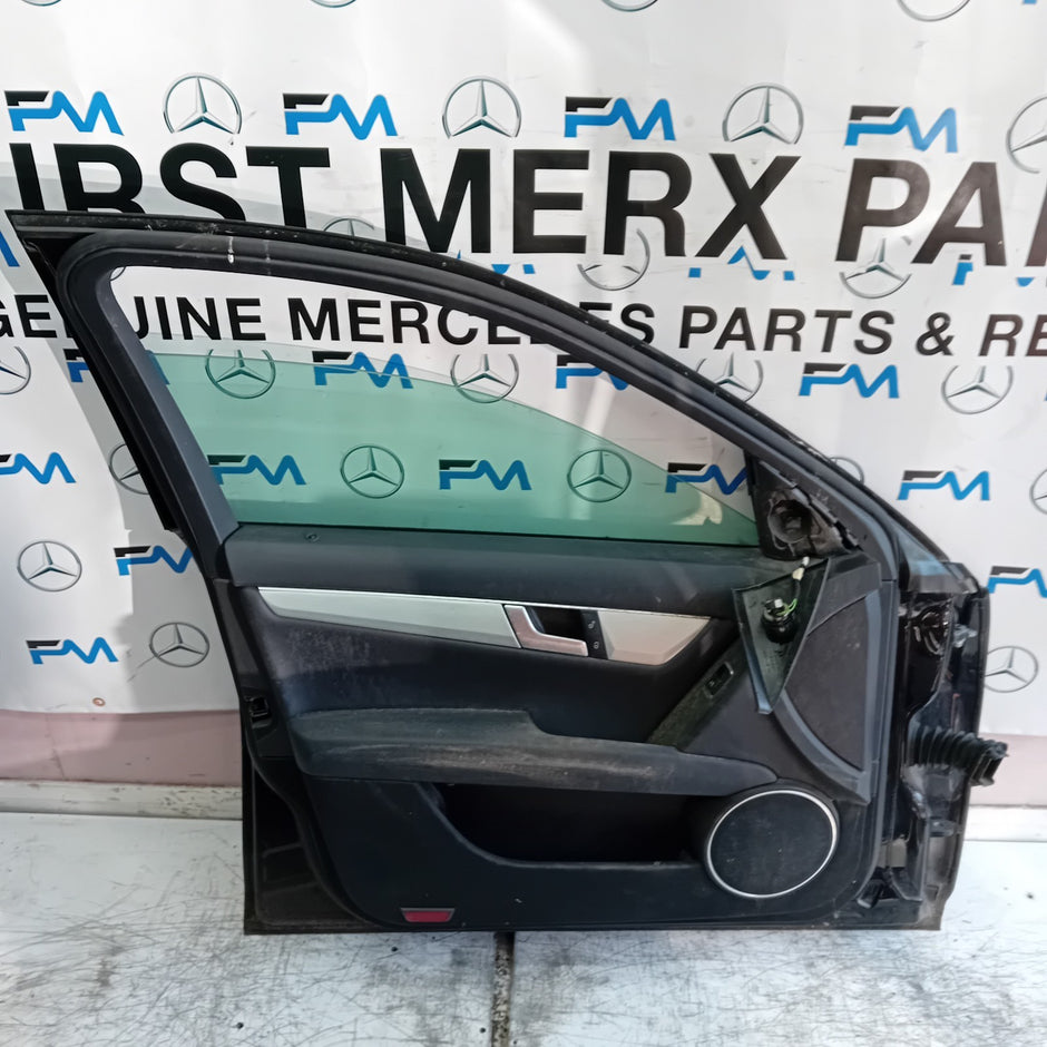 MERCEDES C-CLASS W204 SLN PASSENGER FRONT DOOR NSF 2008-14 BLACK COMPLETE FMD360