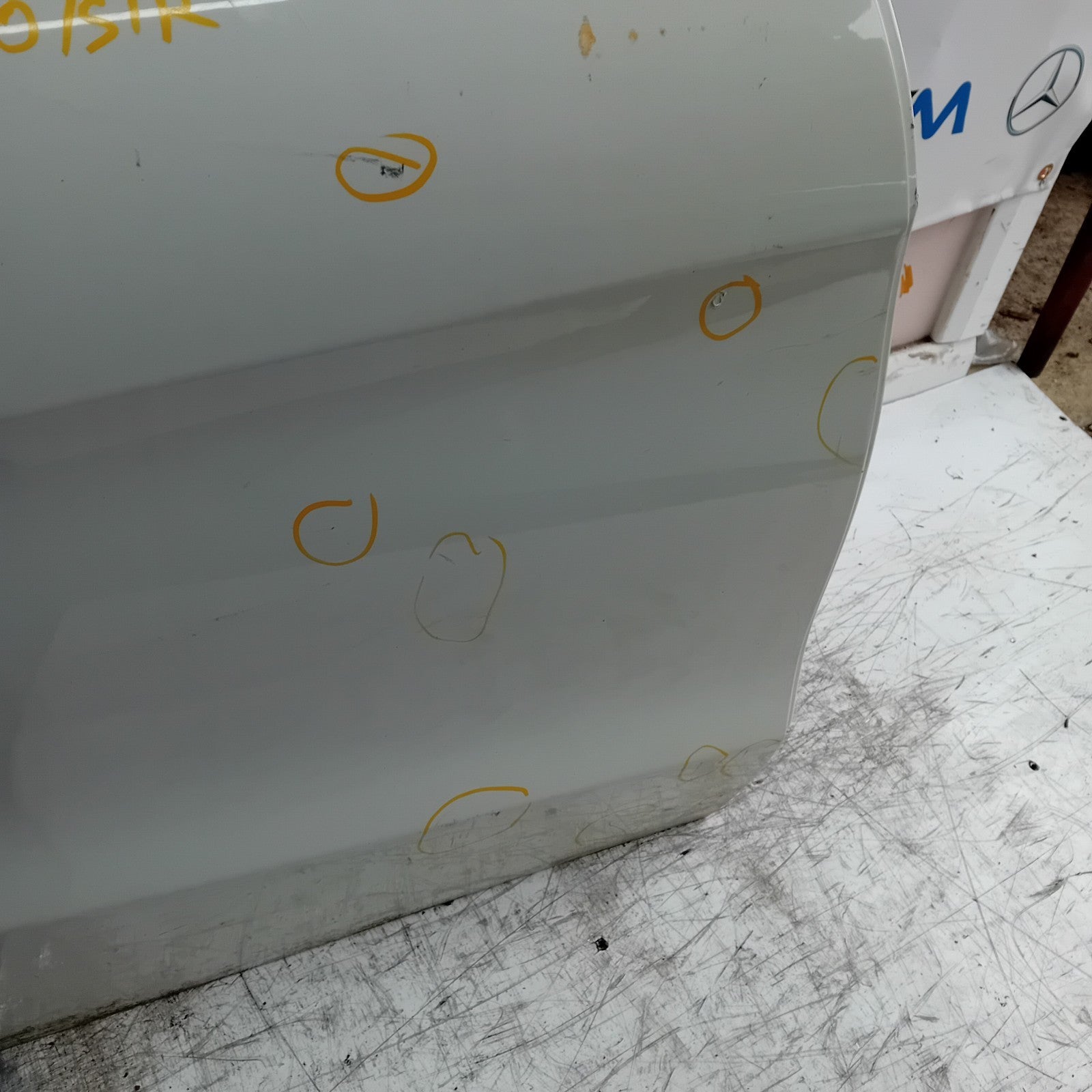 MERCEDES BENZ CLA W117 DRIVER REAR DOOR OSR 2013-19 WHITE COMPLETE FMD411