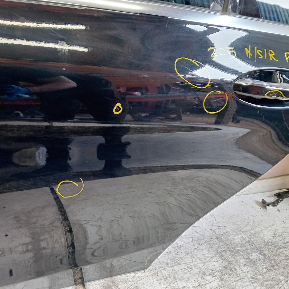 MERCEDES C-CLASS W205 PASSENGER REAR DOOR NSR  2014 ON BLACK COMPLETE FMD357
