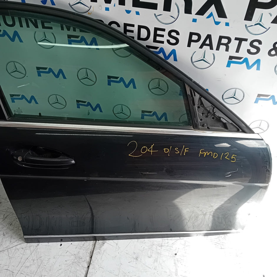 MERCEDES BENZ C-CLASS W204 DRIVER SIDE FRONT DOOR O/S/F BLACK FMD125