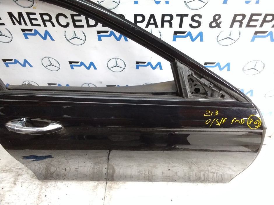 MERCEDES E-CLASS W213  DRIVER FRONT DOOR OSF BLACK 2016-2023 COMPLETE FMD303