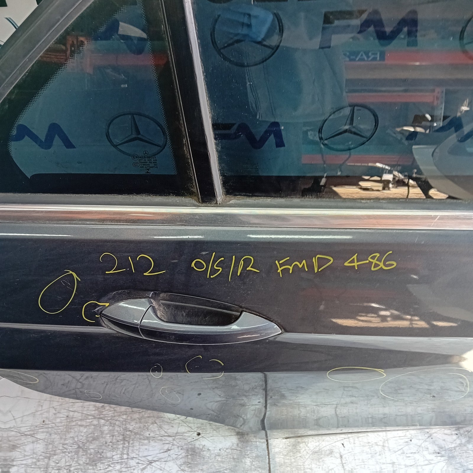 MERCEDES BENZ  E-CLASS W212 DRIVER REAR DOOR OSR  2014 GREY COMPLETE FMD486