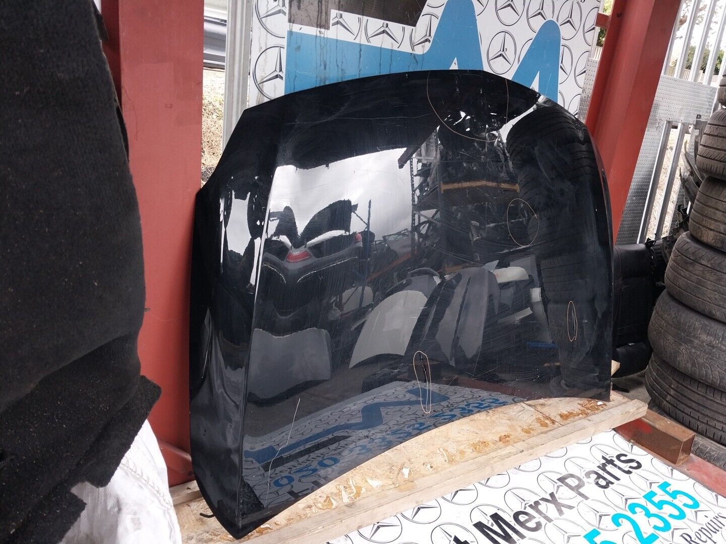 2013-2018 MERCEDES A CLASS W176 GENUINE BONNET PAINT CODE 191 BLACK *DAMAGE* 