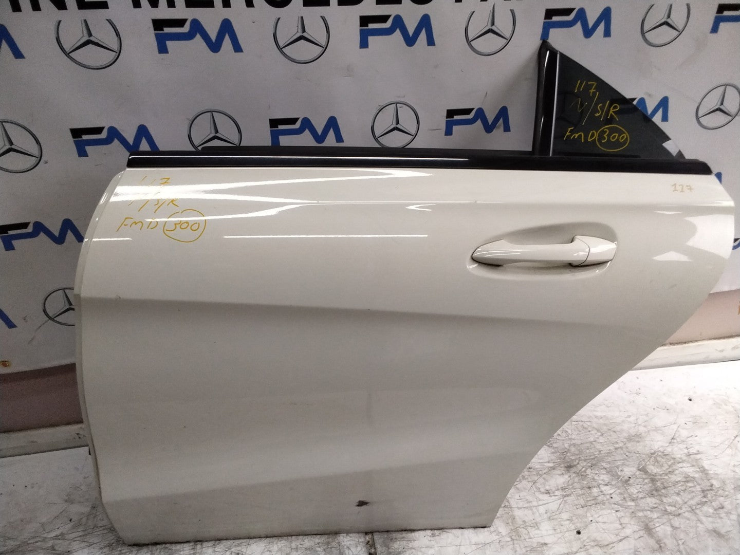 MERCEDES CLA W117 PASSENGER REAR DOOR NSR WHITE 2013-19 COMPLETE FMD300