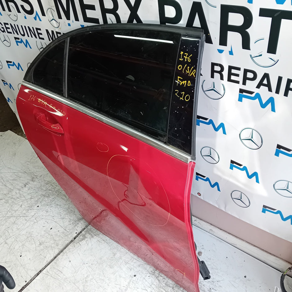MERCEDES A-CLASS W176 DRIVER REAR DOOR OSR RED 2012- 2018 COMPLETE FMD210