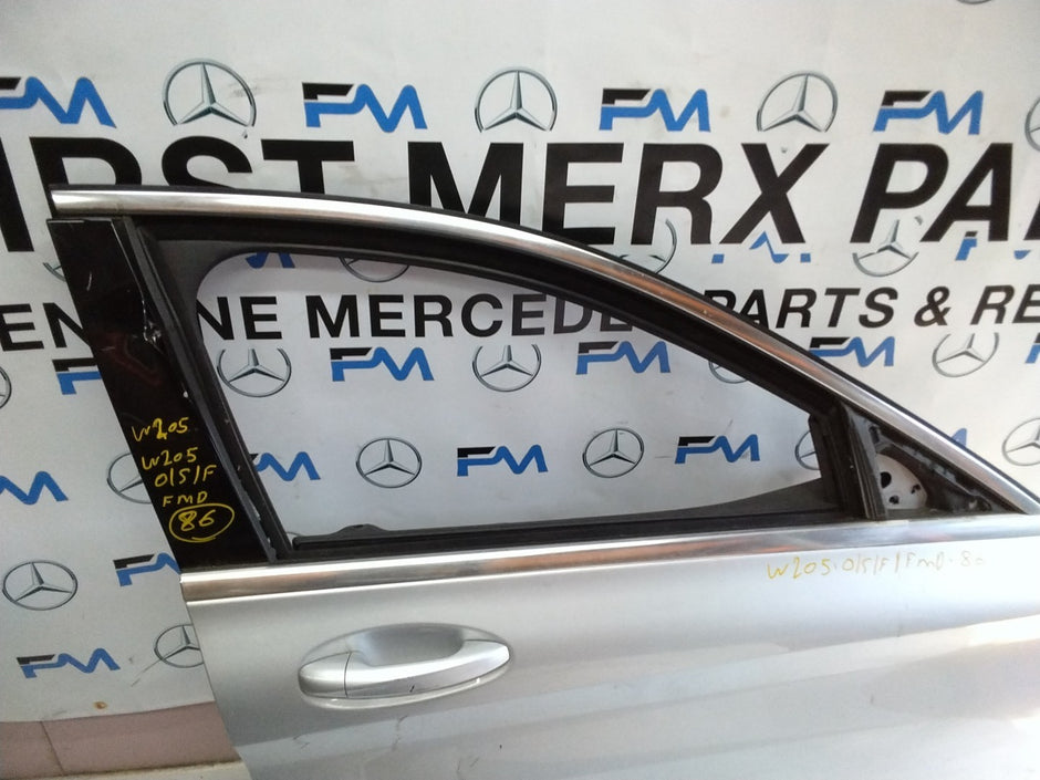 MERCEDES BENZ C-CLASS W205 DRIVER SIDE FRONT DOOR O/S/F  SILVER FMD86