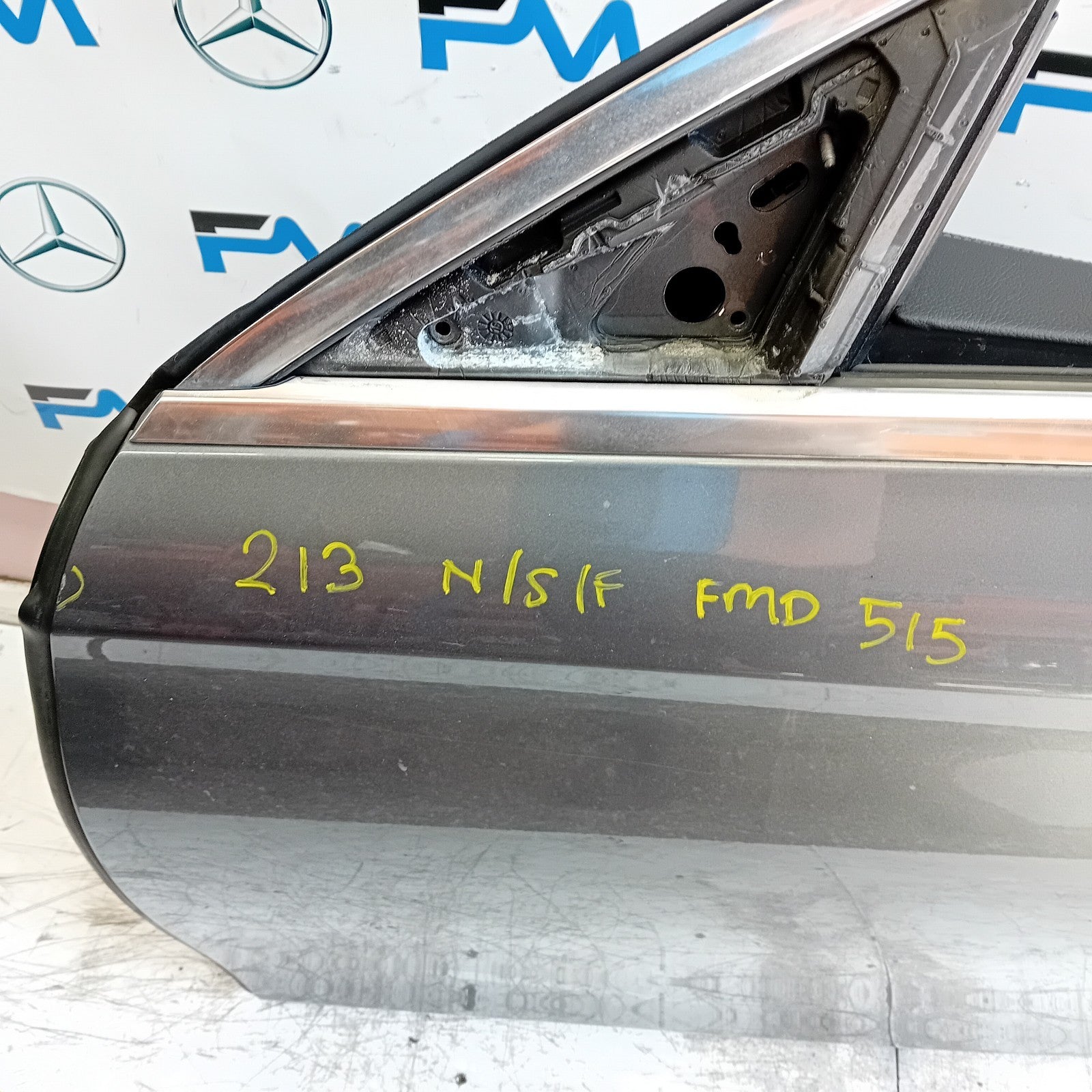 MERCEDES E-CLASS W213 PASSENGER FRONT DOOR NSF 2016 ON GREY COMPLETE  FMD515