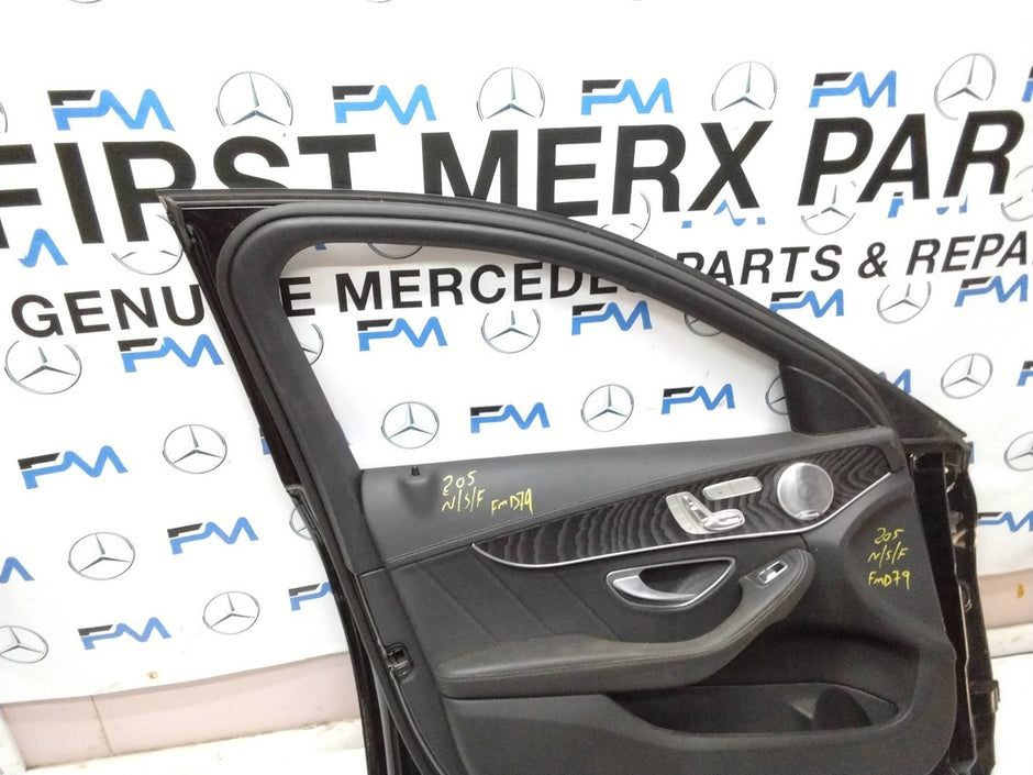 MERCEDES BENZ C-CLASS W205 PASSENGER SIDE FRONT DOOR N/S/F COMPLETE BLACK FMD79